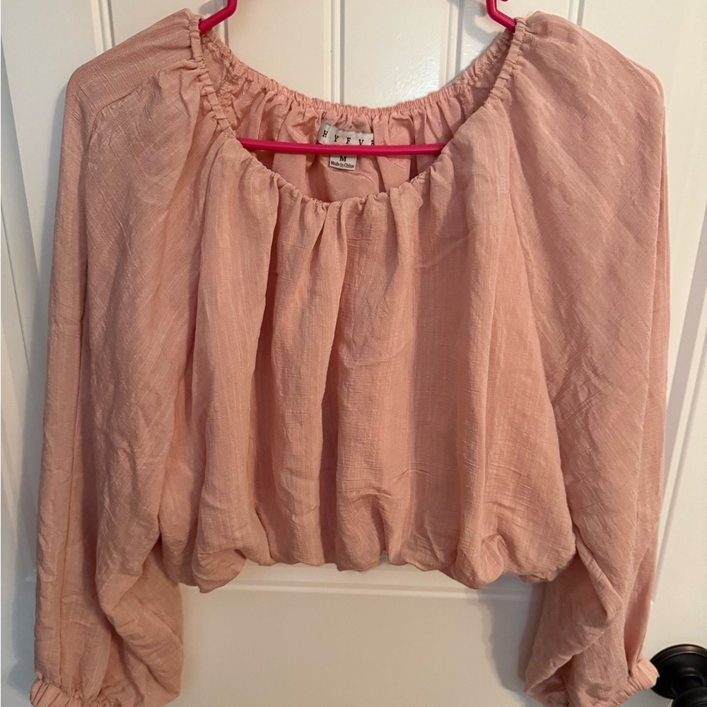 Blush Pink Peasant Blouse
